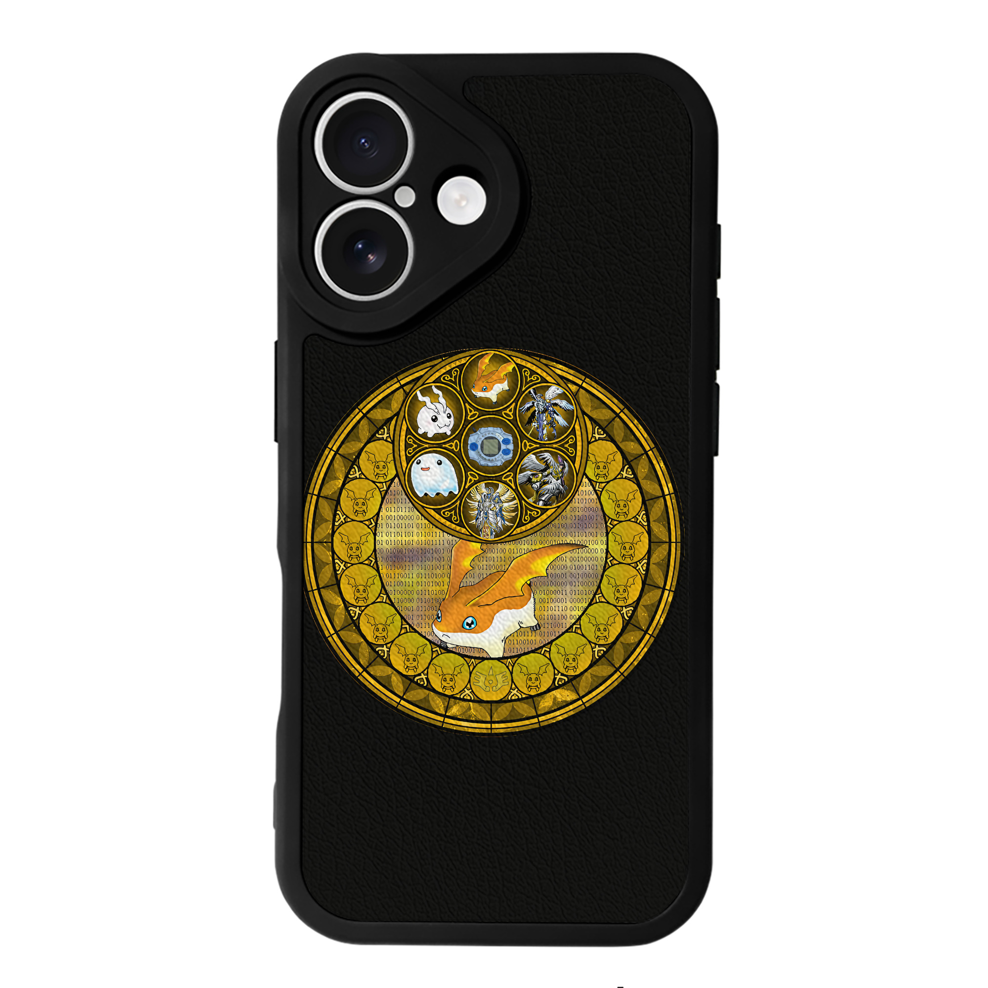 （画像用） Digimon デジタルモンスター/デジモン 【iPhone 16シリーズ対応】シリコンスマホケース（レザー調） 材質：シリコン